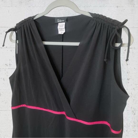 VTG Y2K Taboo Babydoll Asymmetrical Maxi Dress 2X Fairy Goth Black Pink - Picture 4 of 16